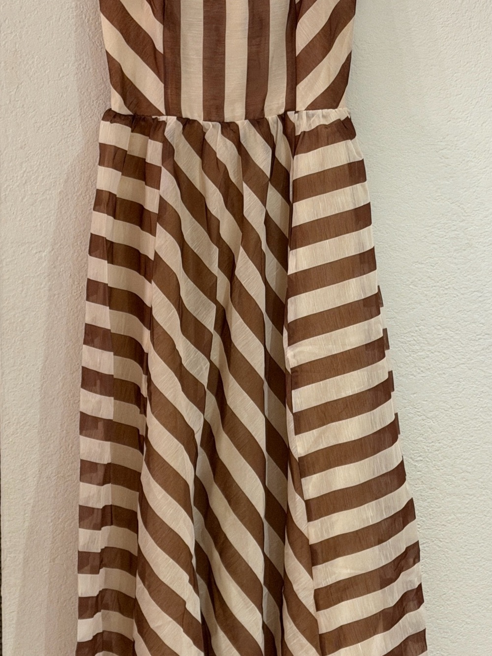 Commense Brown and Cream Striped Sundress - Picture 3 of 4